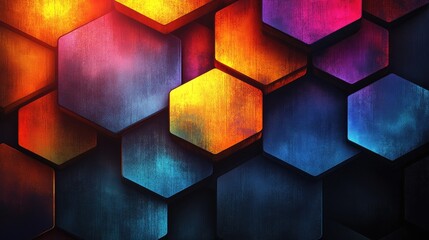 Colorful hexagonal patterns creating a vibrant abstract background for creative projects