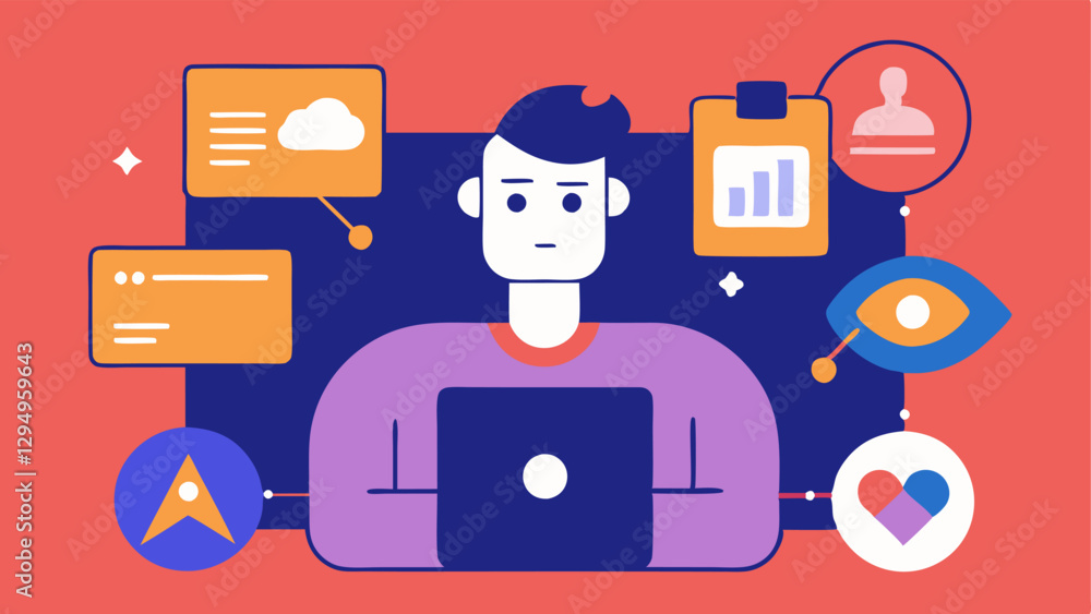 Poster these illustrations can visually represent the modern approach to content moderation highlighting th