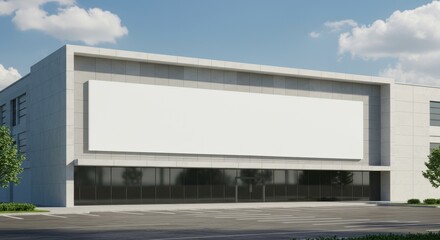 Obraz premium Modern Building with Blank Billboard Mockup