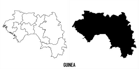 Fototapeta premium High detailed vector map - guinea
