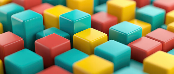 Obraz premium A Colorful cubes create abstract background, representing big data concepts and free space