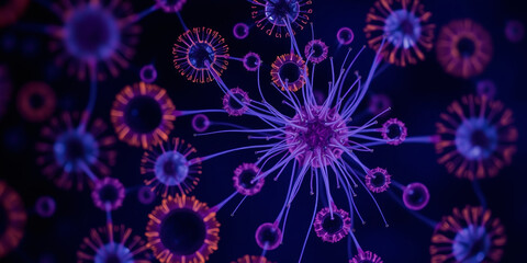 Abstract texture displays colorful bubbles and organic formations