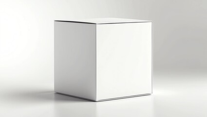 White horizontal rectangle blank box from top side far angle 
