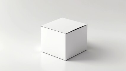 White horizontal rectangle blank box from top side far angle 