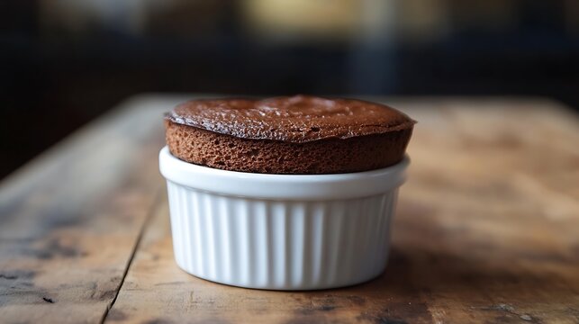 Freshly Baked Souffle on a Rustic Table / 素朴なテーブルに置いた焼きたてのスフレ