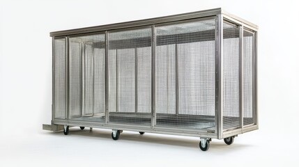 Stainless Steel Mesh Enclosure on Wheels: Industrial Storage Solution
