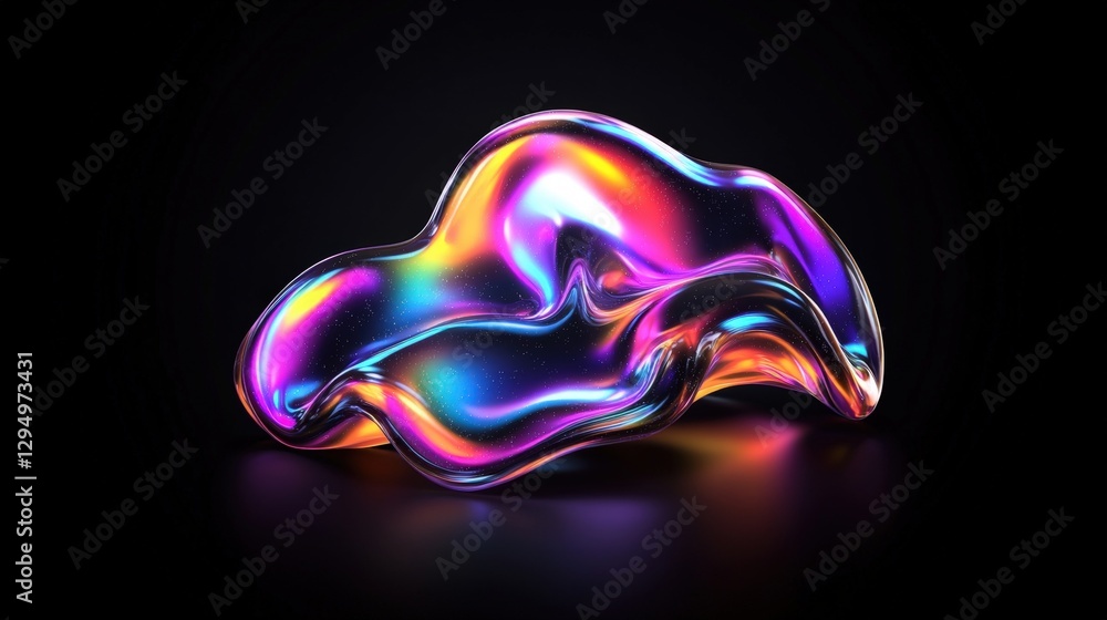 Poster abstract colorful liquid texture background with smooth flowing patterns and vibrant hues