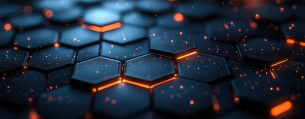 Obraz premium Minimalist Abstract Hexagonal Technology Design With Depth and Soft Lighting