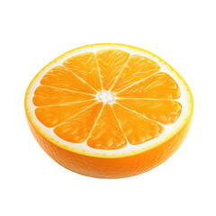 orange and slice on transparent background