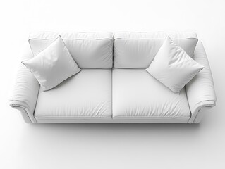 White sofa, cushions, studio shot, design