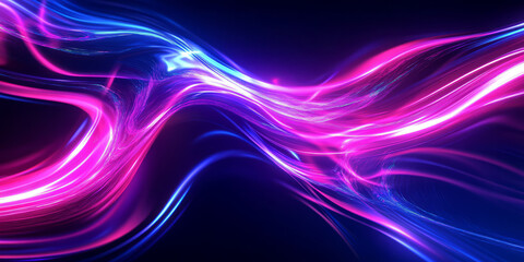 Fototapeta premium A visually stunning 3D abstract background with swirling neon vortexes, glowing fractal patterns, and seamless digital reflections. The smooth energy waves create a futuristic and immersive experience