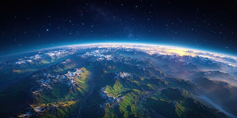 Fototapeta premium New Zealand Space View Hyper-Realistic Landscape