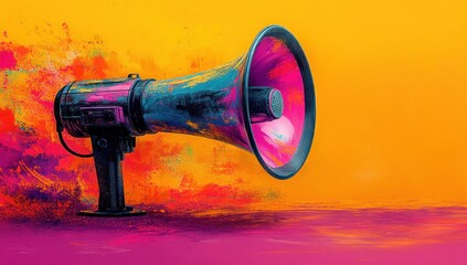 Job Recruitment Megaphone Illustration for Hiring Unemployed Workers