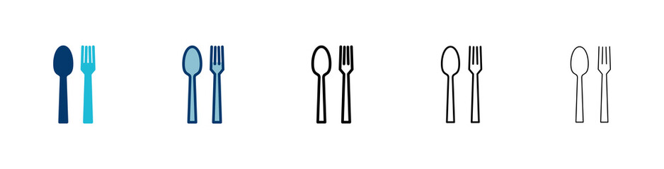 Fork, Spoon, and Knife isolated on white background. Restaurant icon. food icon. Eat. Cutlery icon.