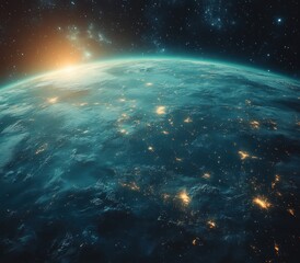 Fototapeta premium Earth from Space Vibrant View of South America 3D Rendering