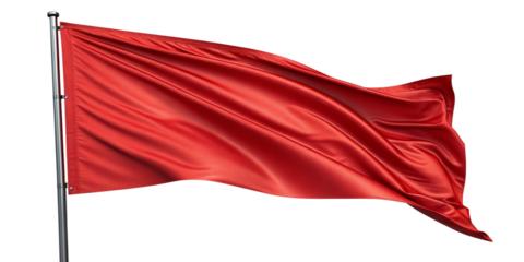 Red Flag Waving in the Wind – Isolated on Transparent Background
Realistic Red Flag Fluttering – Cutout PNG with Transparent Background