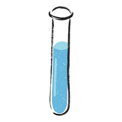 Illustration of a Chemistry Test Tube with Liquid Isolated on White Background.