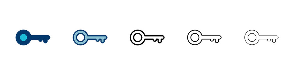 Key icon vector isolated on white background. Key vector icon. Key symbol. security
