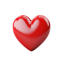 red heart shape on transparent background
