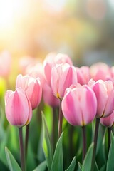 Beautiful tulip flower in Spring.