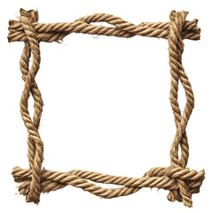 Frame rope style set elegant isolated on transparent background