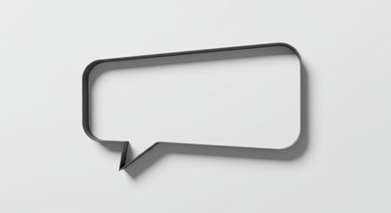 Fototapeta premium Abstract Speech Bubble Concept: Minimalist Design of a Gray Thought Bubble on a White Background