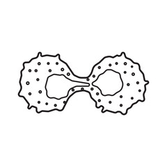 cancer cell dividing line icon