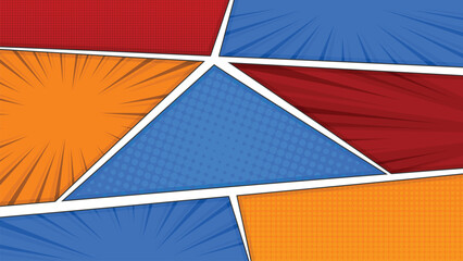 Colorful Comic Book Style Background with Abstract Panels