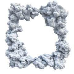 cloud-like frame surrounds a square space isolated on transparent background