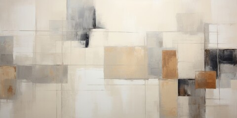 Abstract Watercolor background, wallpaper,Minimalist Boho style, shades of beige, cream, soft brown, linen texture,copy space	
