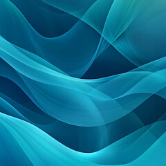 Abstract flowing curves create sense of calmness and motion, swirling in shades of turquoise and teal, evoke peaceful, mesmerizing atmosphere