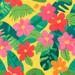 tropical flower of summer pattern collection