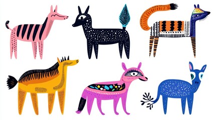 Colorful Abstract Animal Illustrations for Creative Projects
