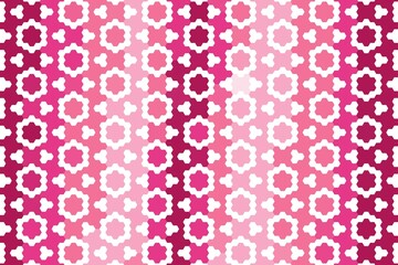 Hexagonal floral pattern in dark pink with abstract geometric hexagonal design. Modern tile concept