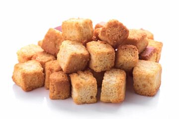 Fried bread pieces perfect for enriching soup or mashed potatoes in any meal
