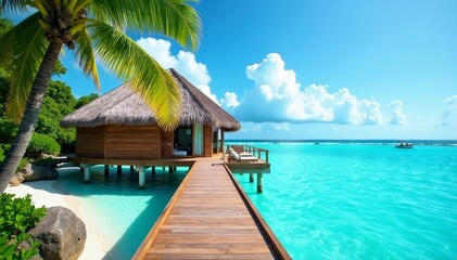 Luxury overwater bungalow, turquoise lagoon access, amazing, tranquil