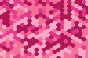 Dark pink hexagonal pixelate geometric pattern with structured alignment. Digital mosaic concept