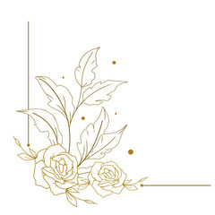 Gold floral corner frame 