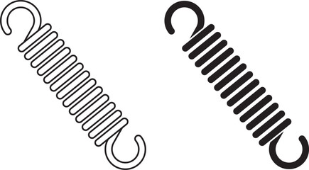 outline silhouette hook spring icon set