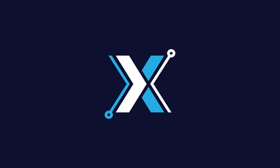 Obraz premium X technology Initials Letter Vector 