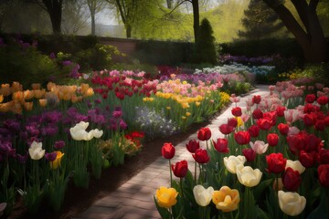 tulips in the park