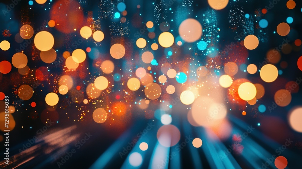 Poster beautiful abstract bokeh background showcasing light circles and color gradients