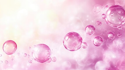 A few gentle pink bubbles rising, leaving a calm and serene background with ample space for text or logos.