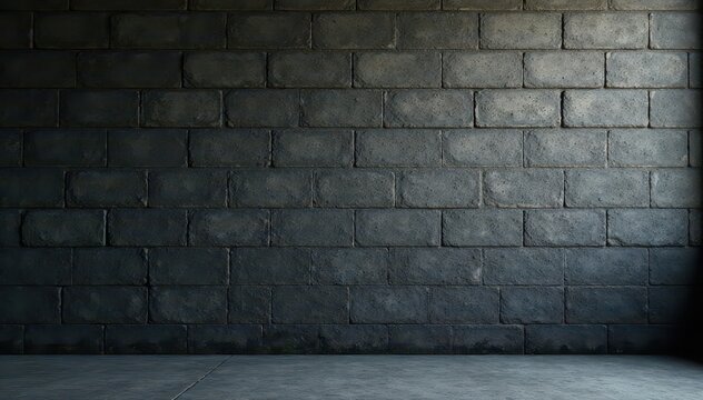 Massive, soot-stained cinderblock wall, coarse surface , black, architecture