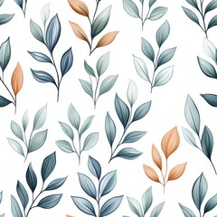 Repetitive seamless pattern of leaf foliage for fabric design.