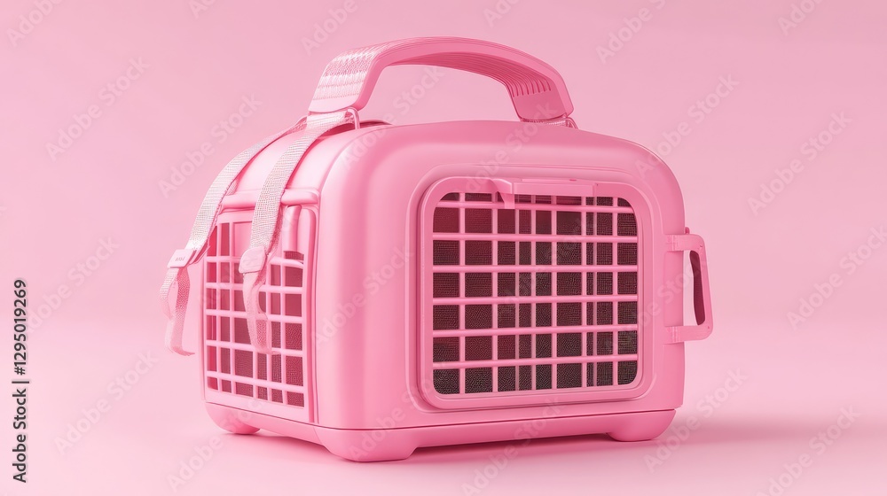 Poster a soft pet carrier placed on a clean surface with empty space around for creative use or branding.