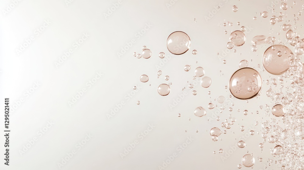 Aufkleber soft pink bubbles floating upwards against a pale backdrop, creating an elegant atmosphere with spac