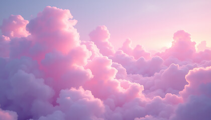 Dreamy Sunset Sky with Pink Clouds