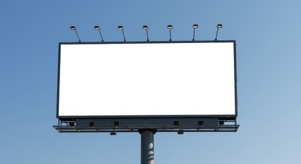 Obraz premium Blank Billboard Against a Clear Blue Sky: Perfect for Advertising