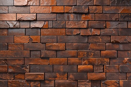 Textured Brown Brick Wall Design in Wide Layout